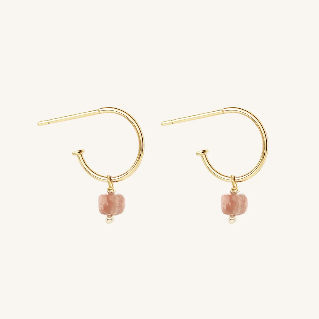 Olsen Rhodochrosite Hoops - Stone of Gratitude