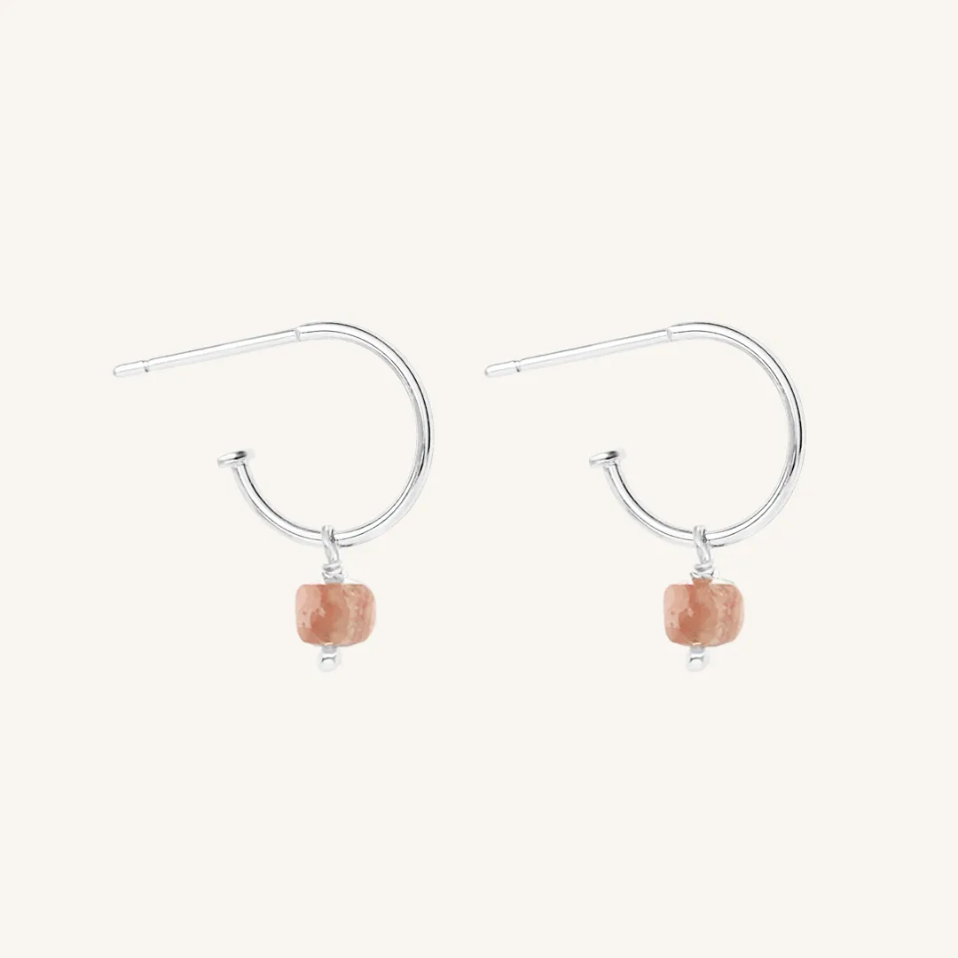 Olsen Rhodochrosite Hoops - Stone of Gratitude