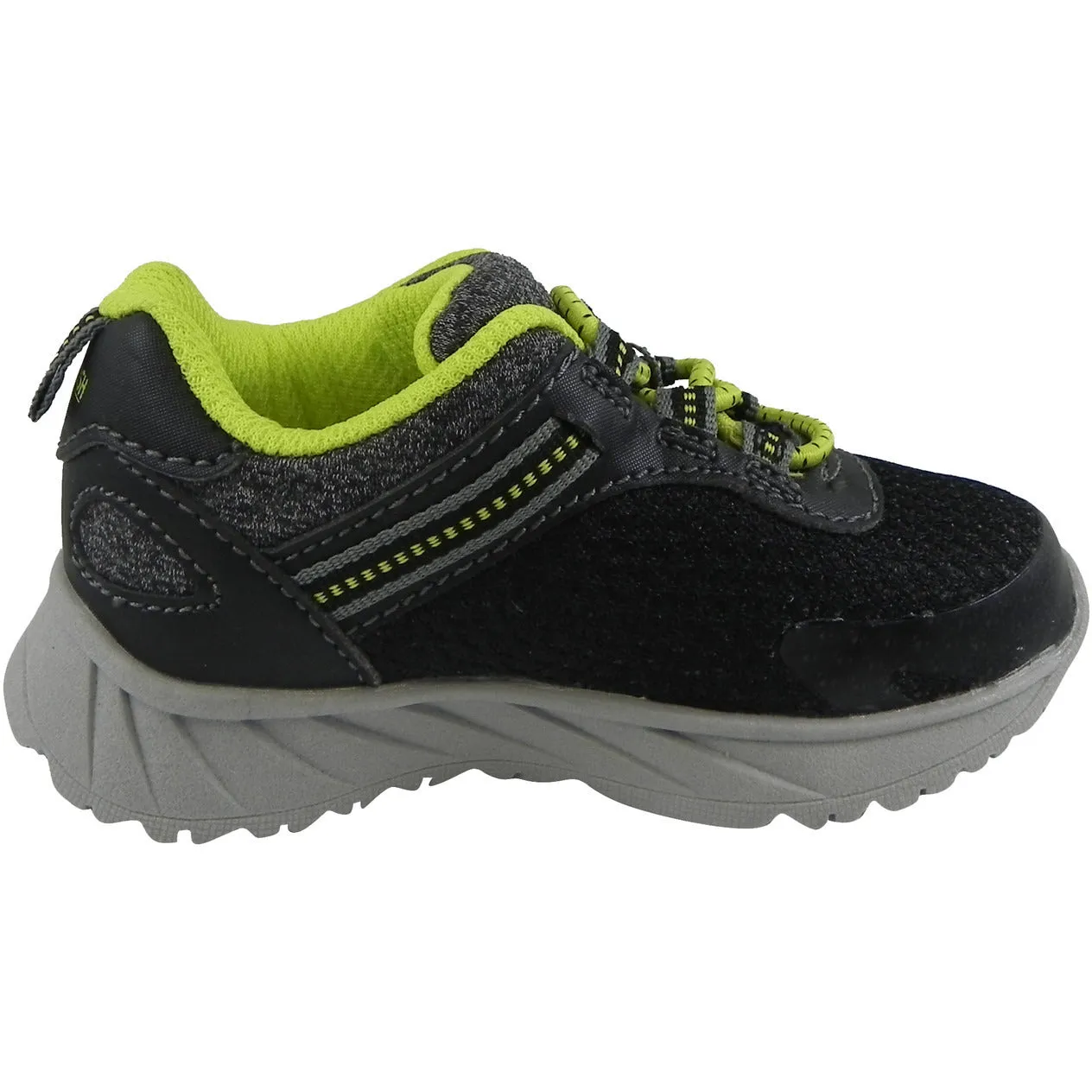 OshKosh Boy's Surge Mesh Stretch Lace Slip On Sneaker Black/Lime