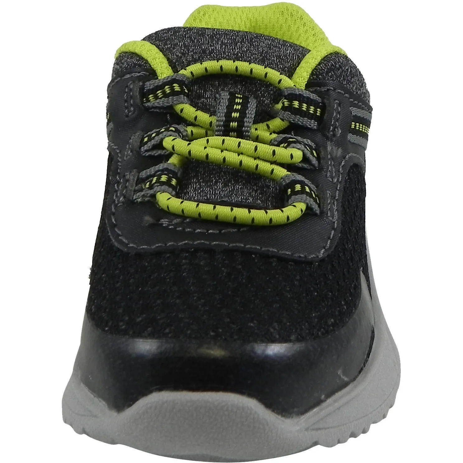 OshKosh Boy's Surge Mesh Stretch Lace Slip On Sneaker Black/Lime