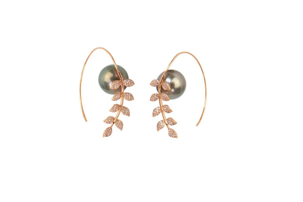 Pearl Fern hoops