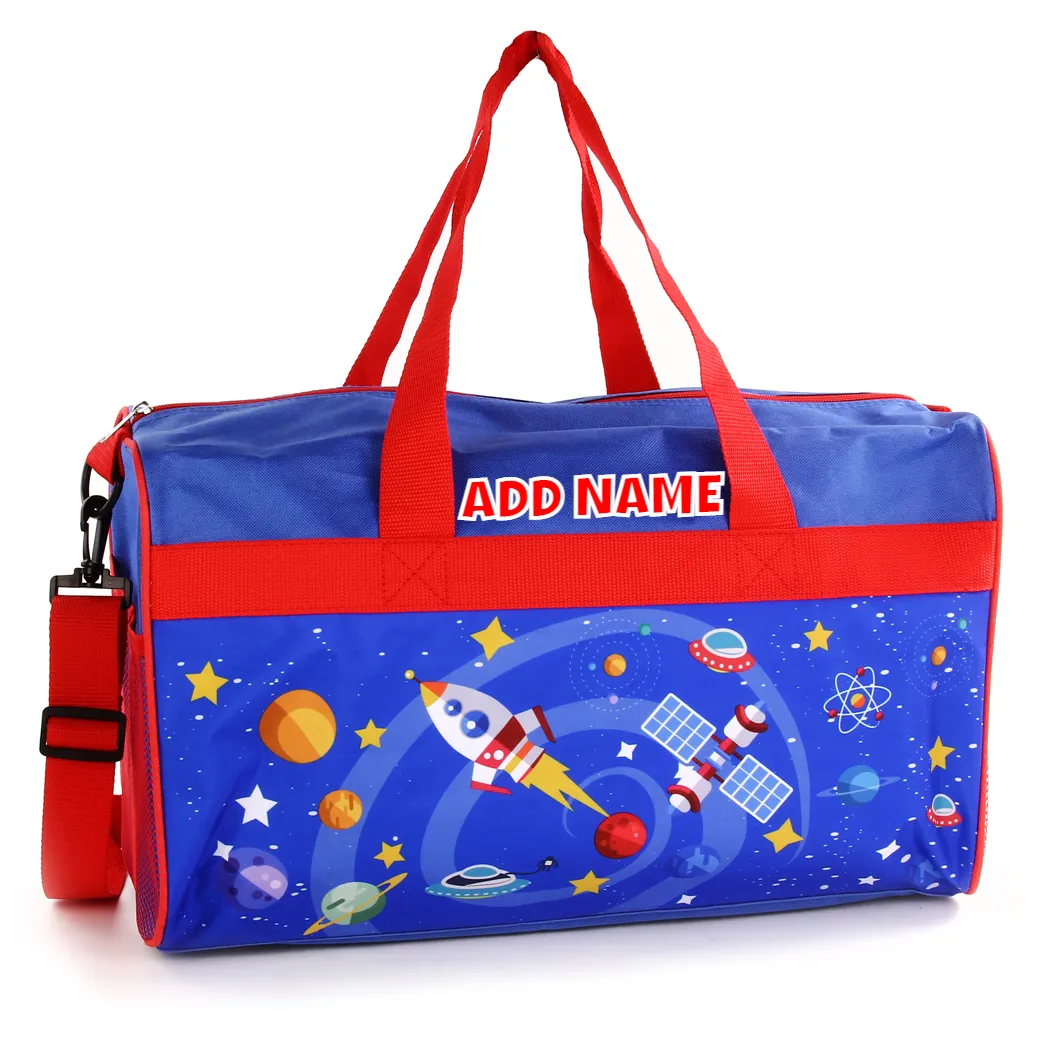 Personalized Kid's Travel Duffel Bag - Space Adventure