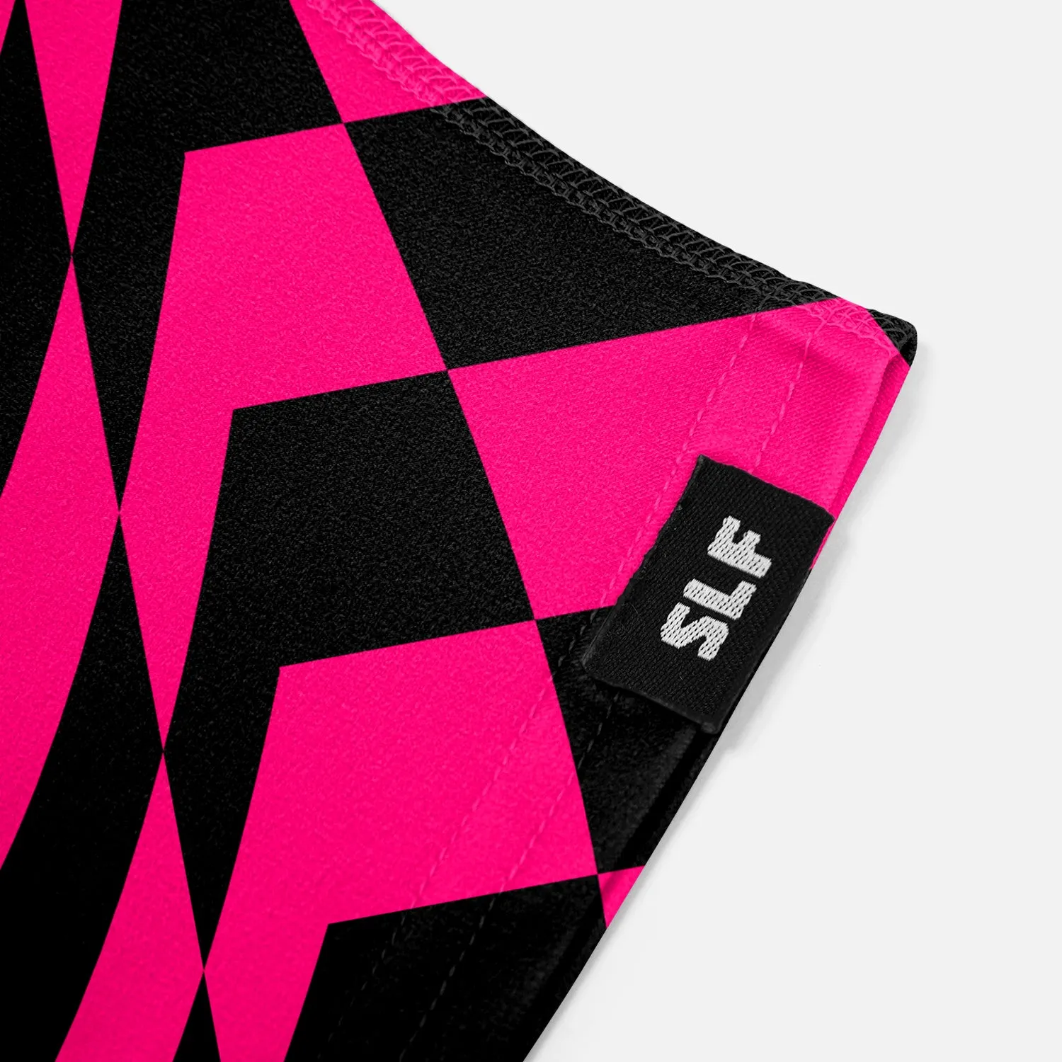 Pink Warped Checkered Spats / Cleat Covers