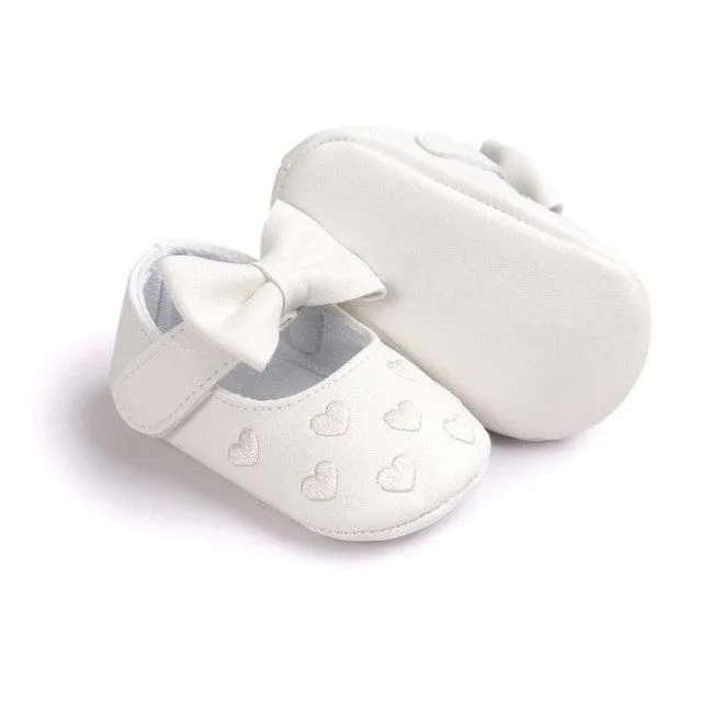 PU Leather Baby Girl Shoes Newborn Baby Moccasins Soft Moccs Shoes Bow Fringe Soled Non-slip Footwear Crib Shoes