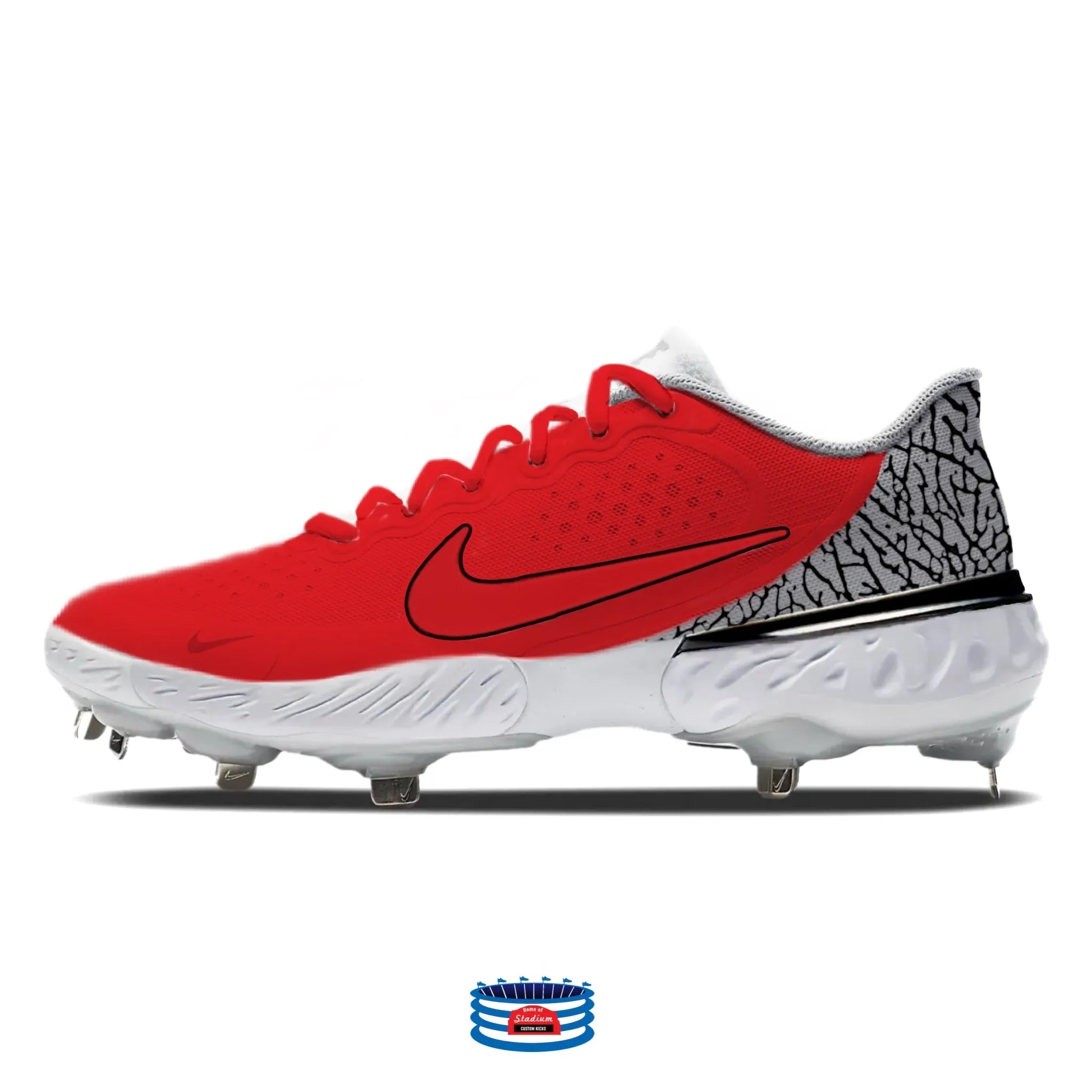 "Red Print" Nike Alpha Huarache Elite 3 Low Cleats