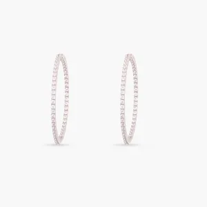 Radiant Row CZ Silver Hoops