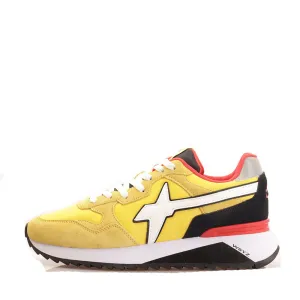 Scarpe Uomo W6YZ Sneakers Yak-M. in Tessuto Tecnico e Suede colore Yellow Black e White