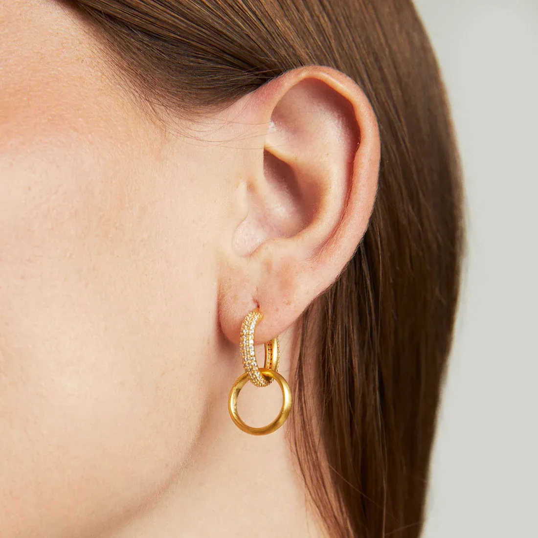 Signature Drop Pavé Huggie Hoops