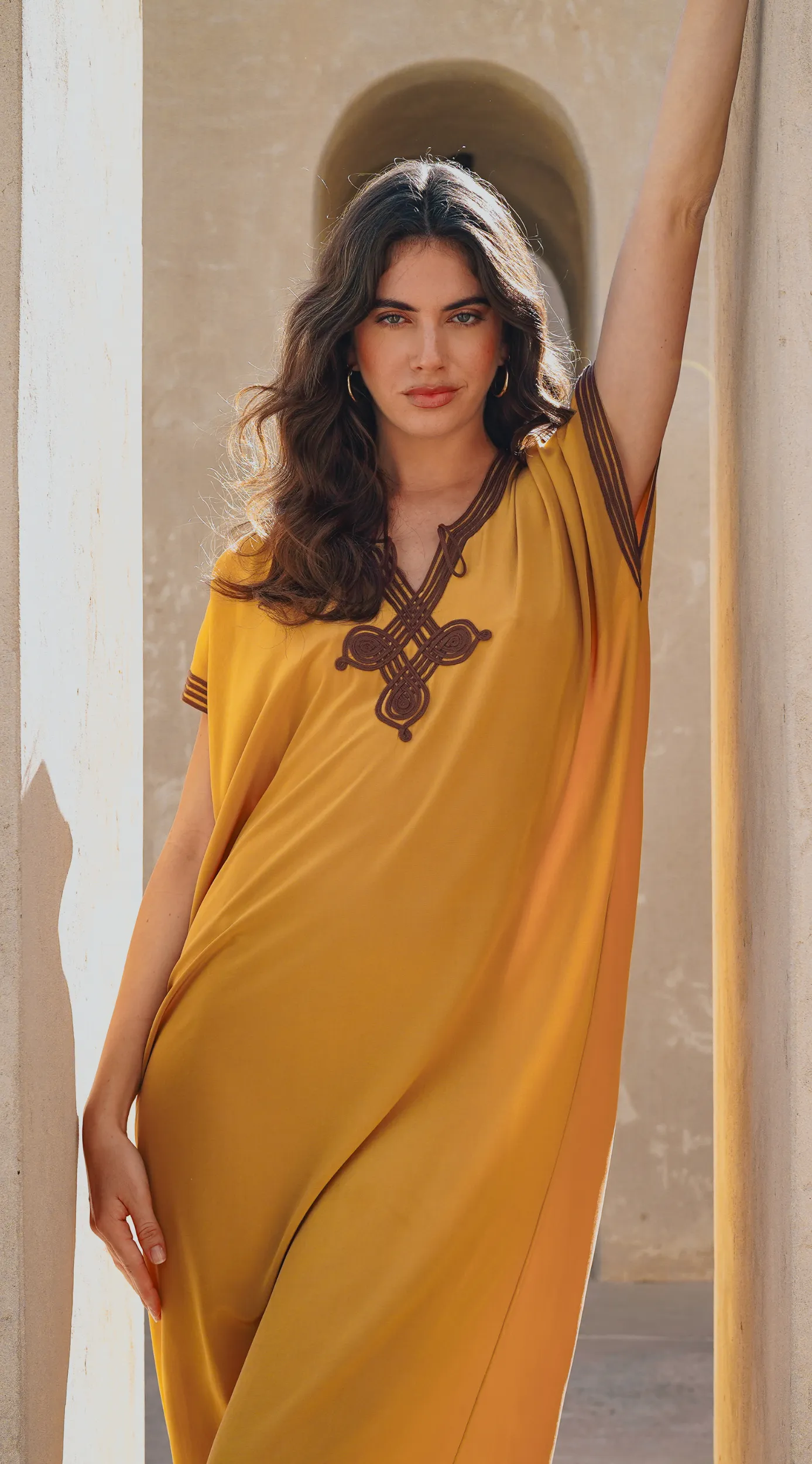 Silk Zineb Kaftan | Saffron