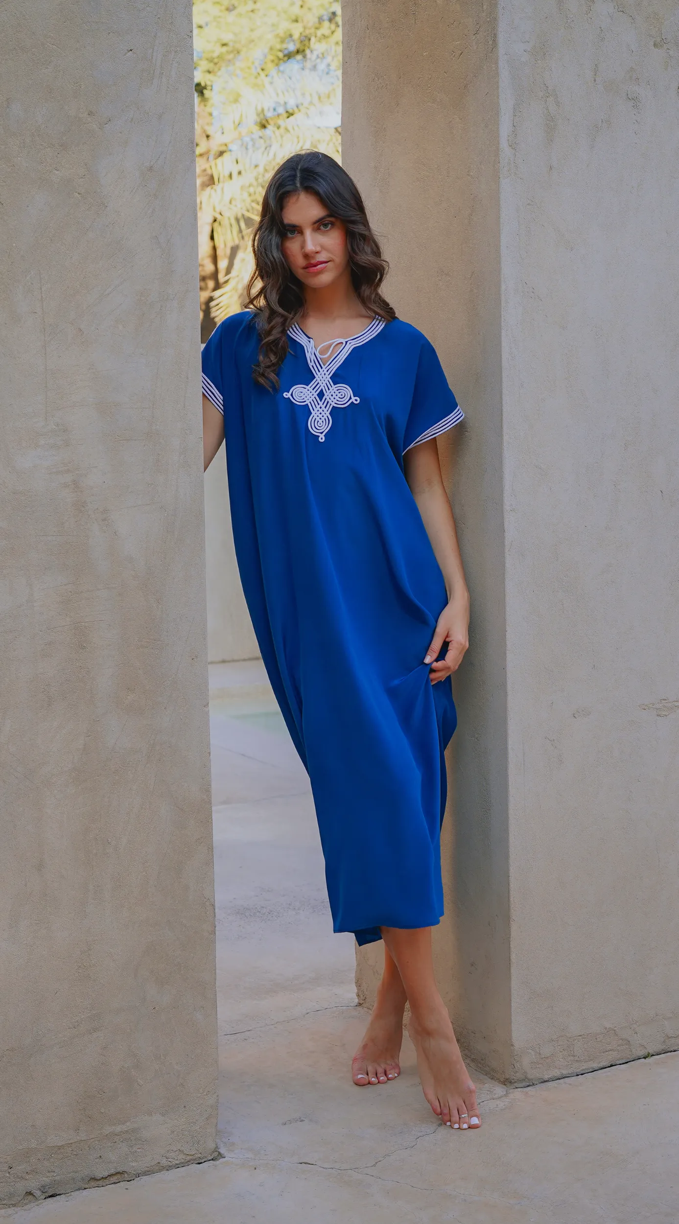 Silk Zineb Kaftan | Sea