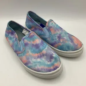 Size 2Y: Colorful Tie-Dye SLip On Sneakers