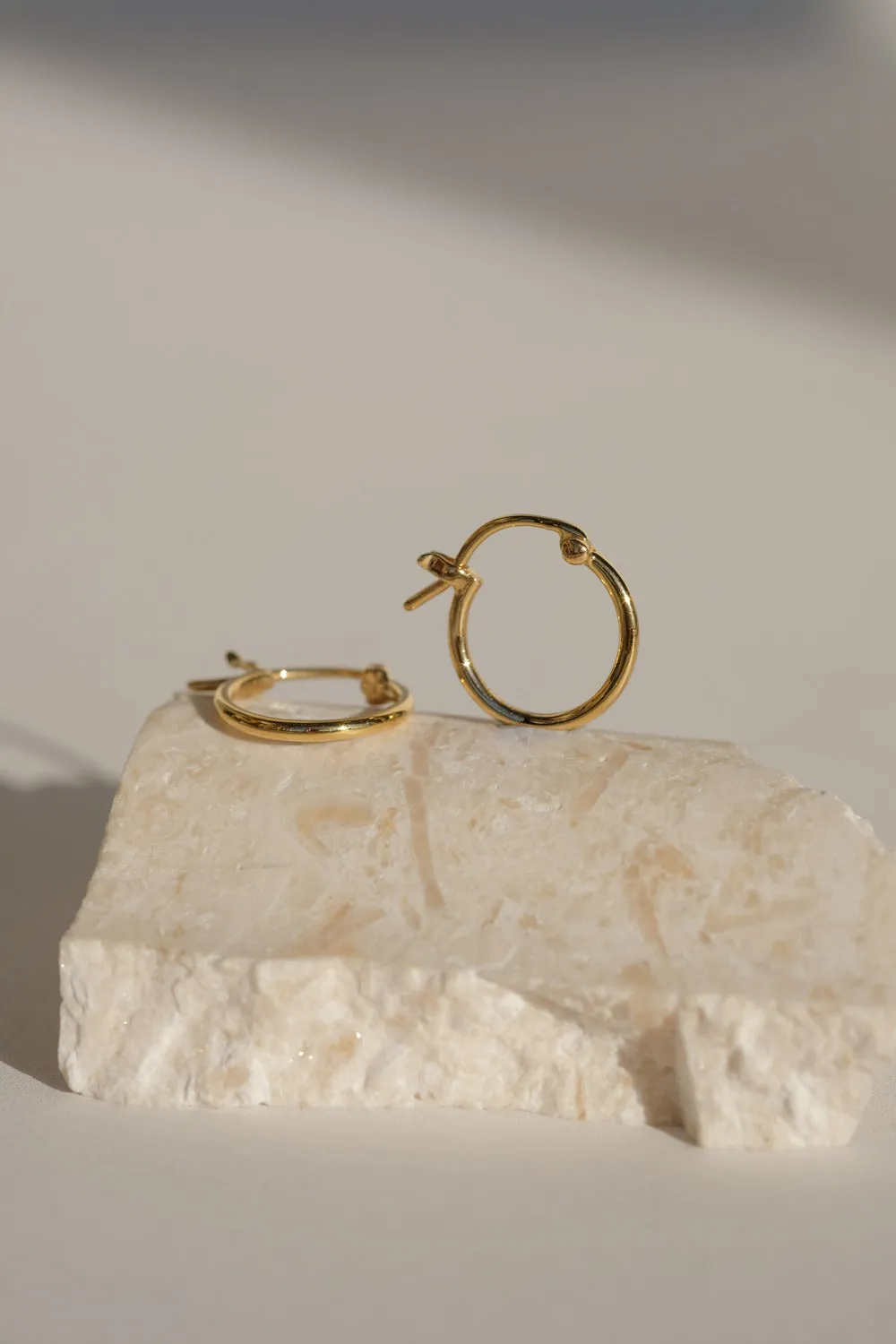 Solid Gold Slim Latch Hoops - 12mm