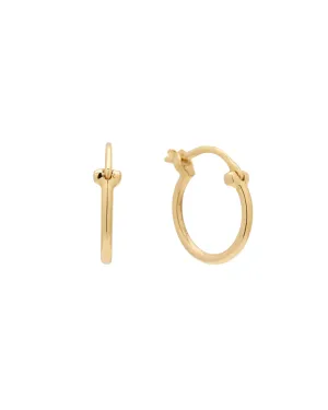 Solid Gold Slim Latch Hoops - 9mm