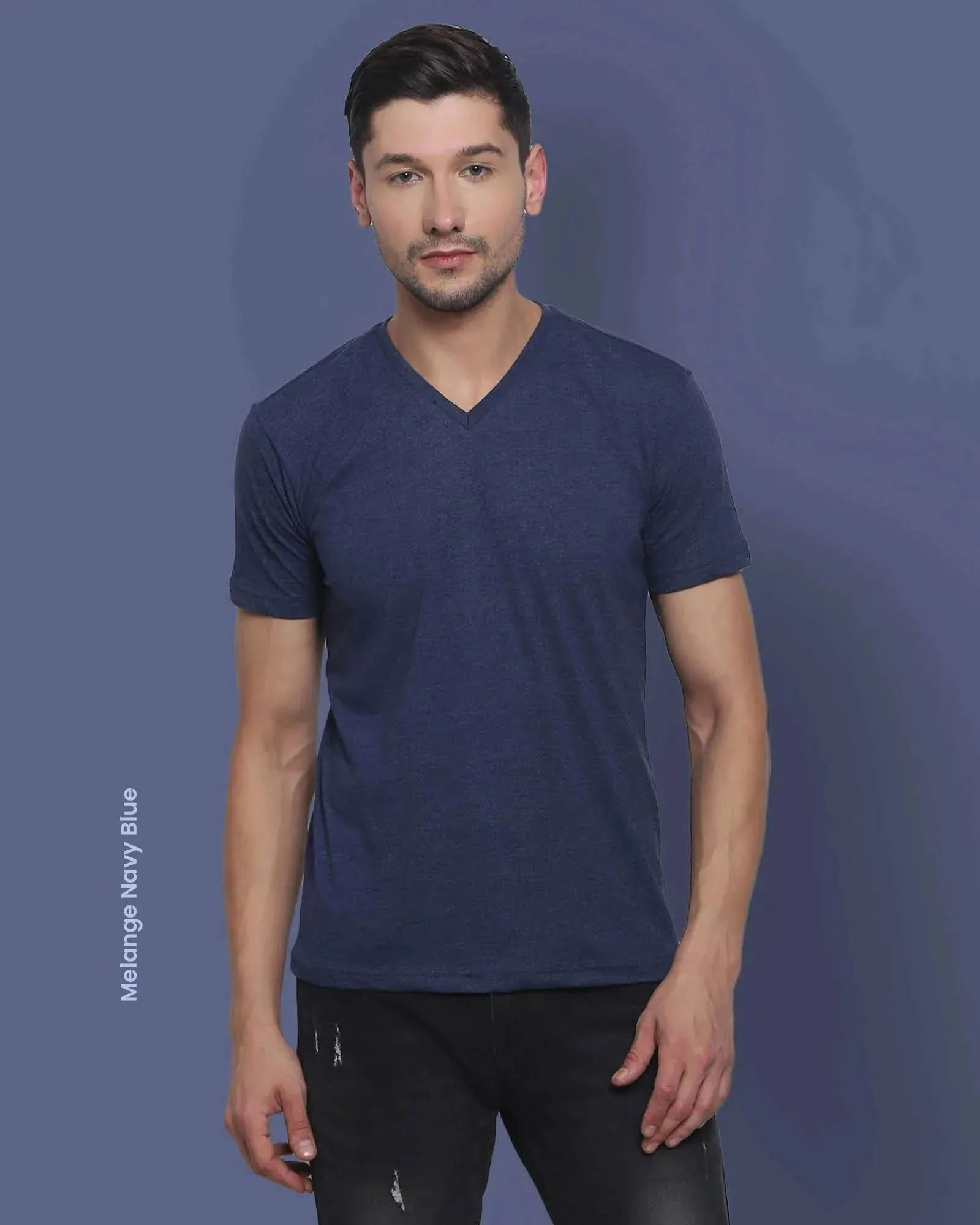 Solid Pack Of 15: V Neck Half Sleeves