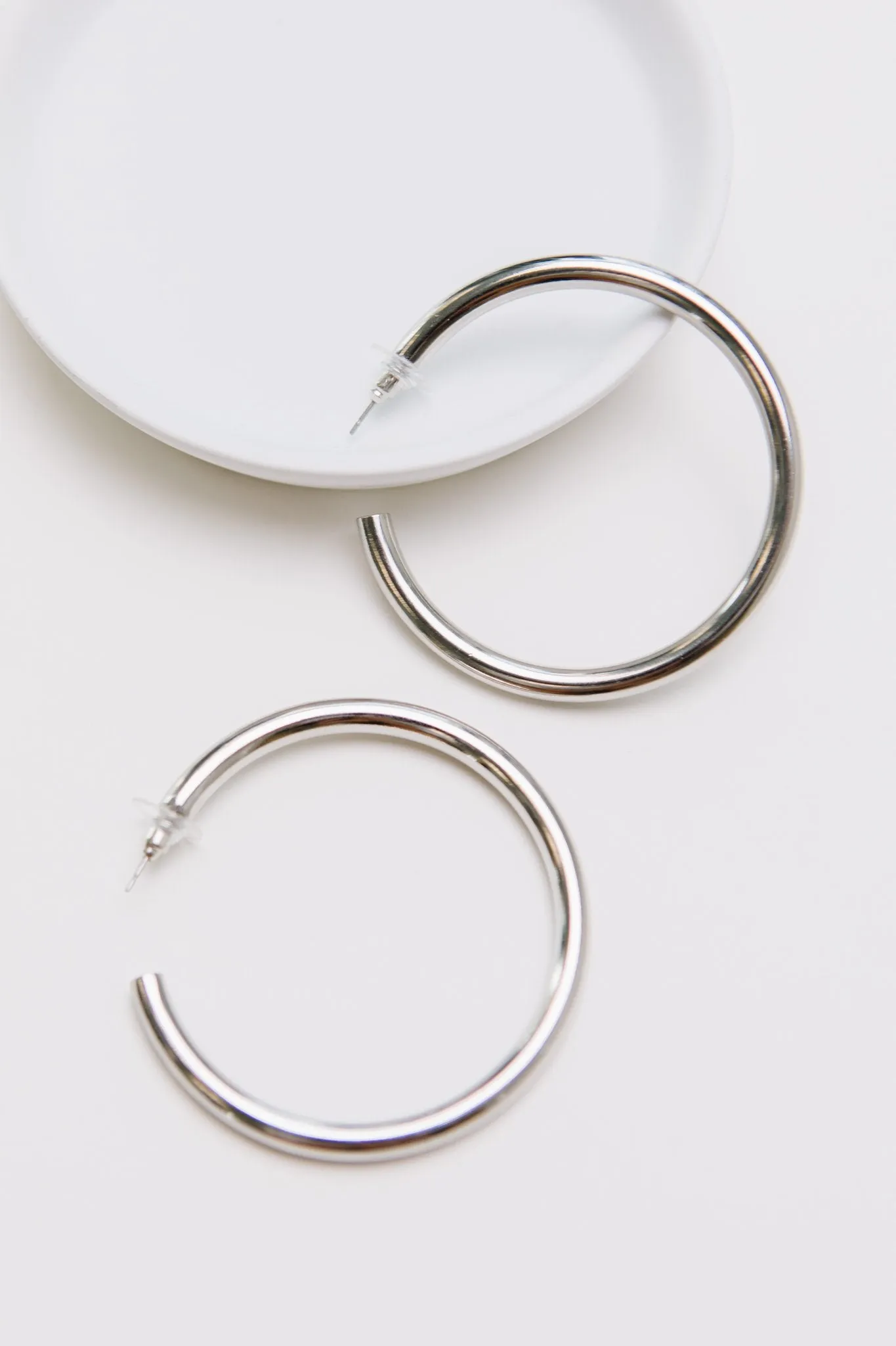 Solid Silver Hoops