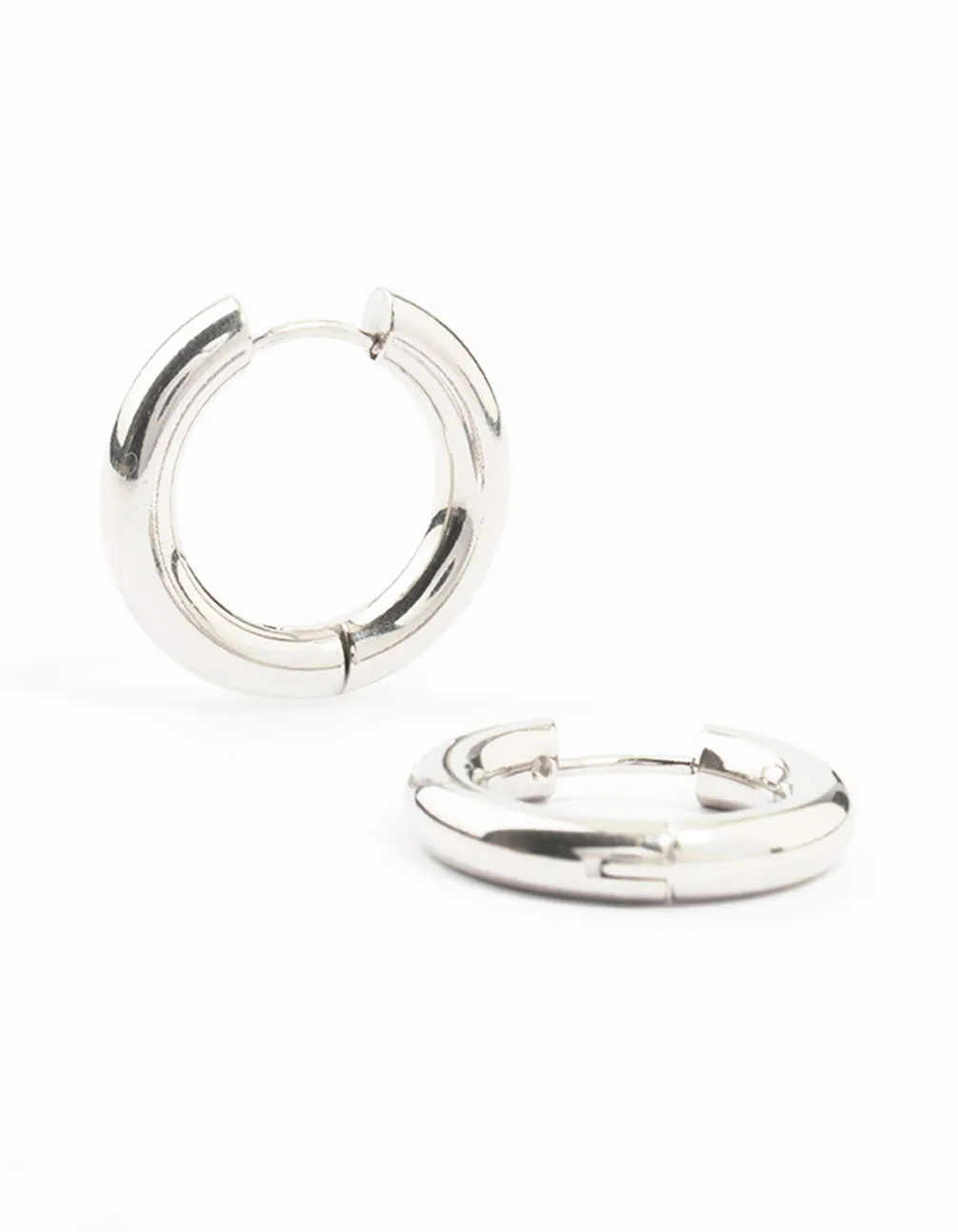 Stainless Steel Thick Clicker Hoop Earrings 22 MM