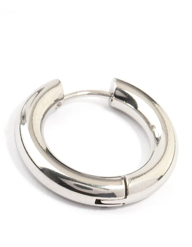 Stainless Steel Thick Clicker Hoop Earrings 22 MM