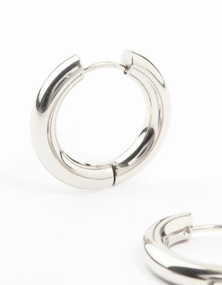 Stainless Steel Thick Clicker Hoop Earrings 22 MM