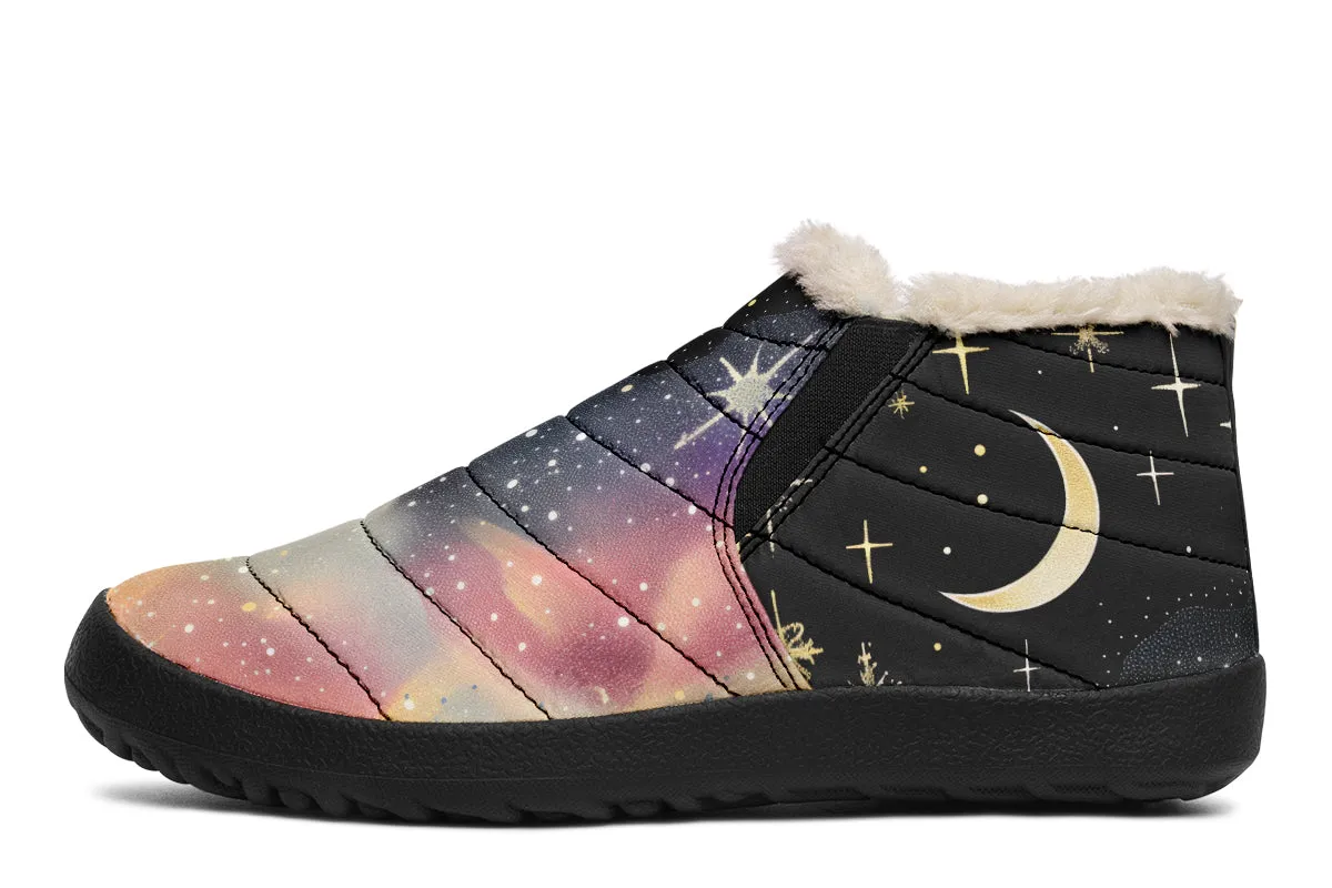 Starlit Wanderer Winter Sneakers - Warm & Easy Slip-On Shoes Lined with Vegan Wool with Anti-Slip Soles