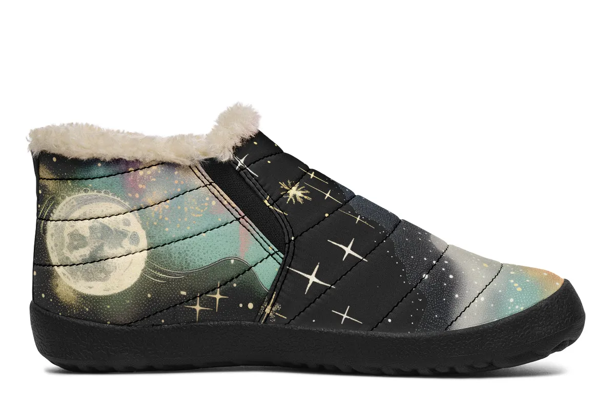 Starlit Wanderer Winter Sneakers - Warm & Easy Slip-On Shoes Lined with Vegan Wool with Anti-Slip Soles