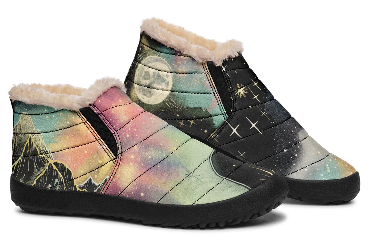 Starlit Wanderer Winter Sneakers - Warm & Easy Slip-On Shoes Lined with Vegan Wool with Anti-Slip Soles