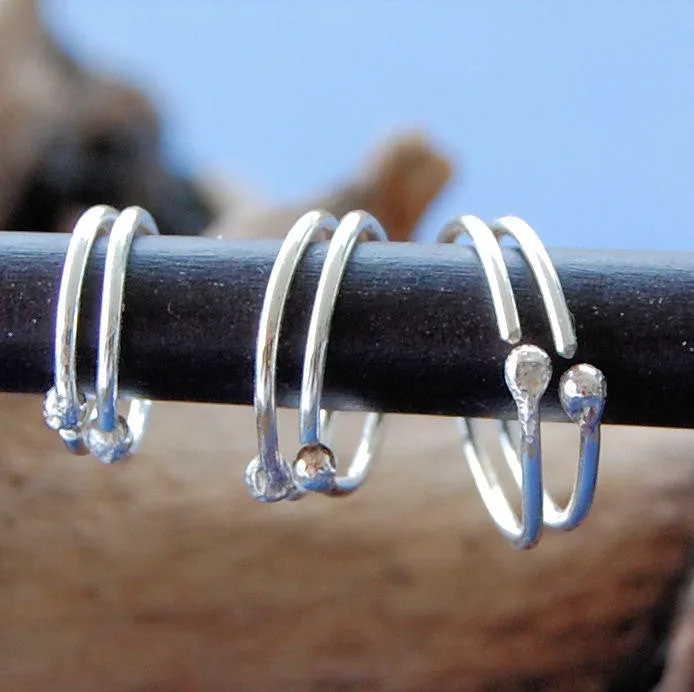 Sterling Silver Graduated Hoop Set