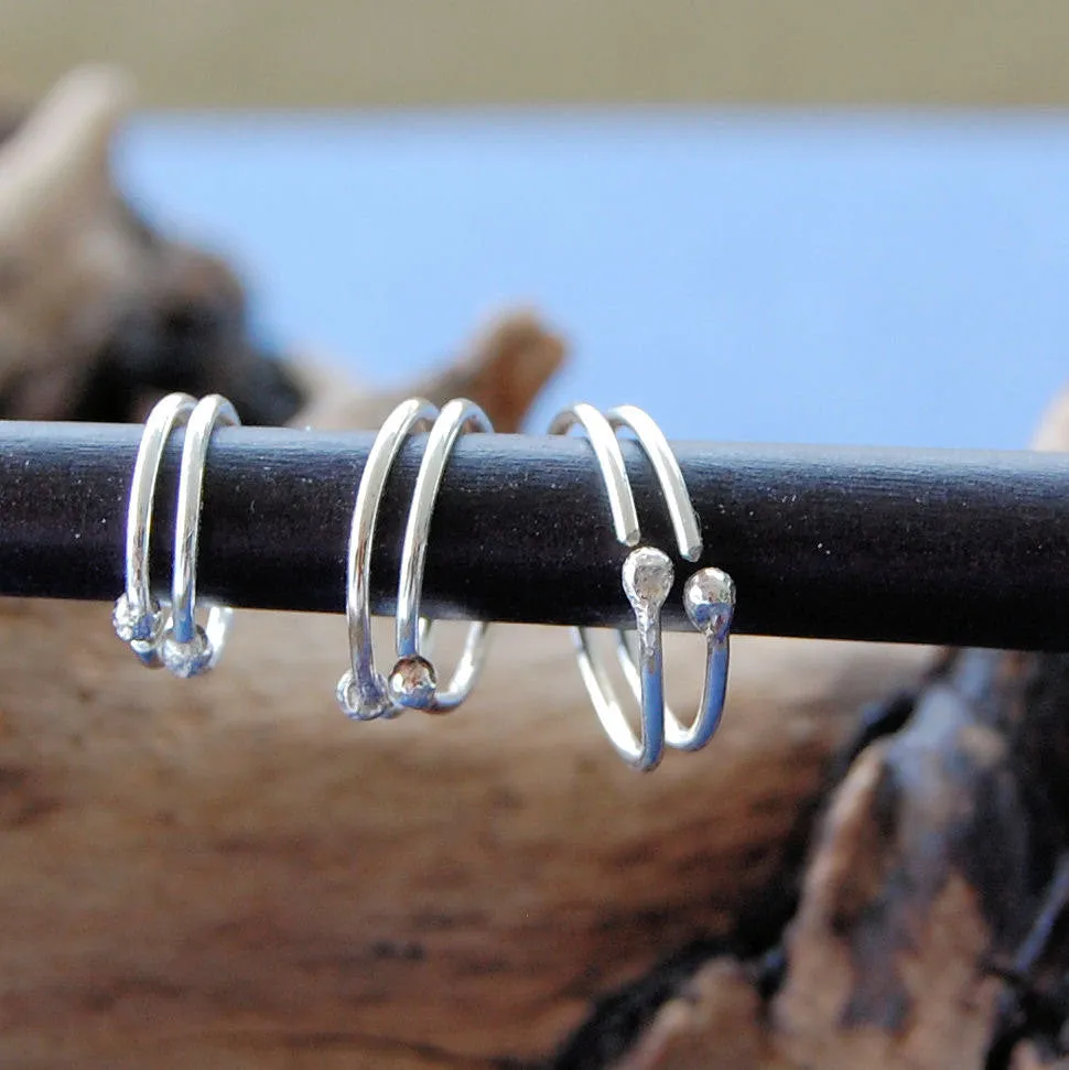 Sterling Silver Graduated Hoop Set