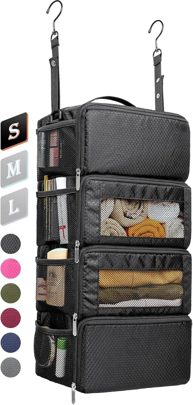 Suitcase Organizer, Travel Luggage Organizer Hanging Shelves Packing Cube