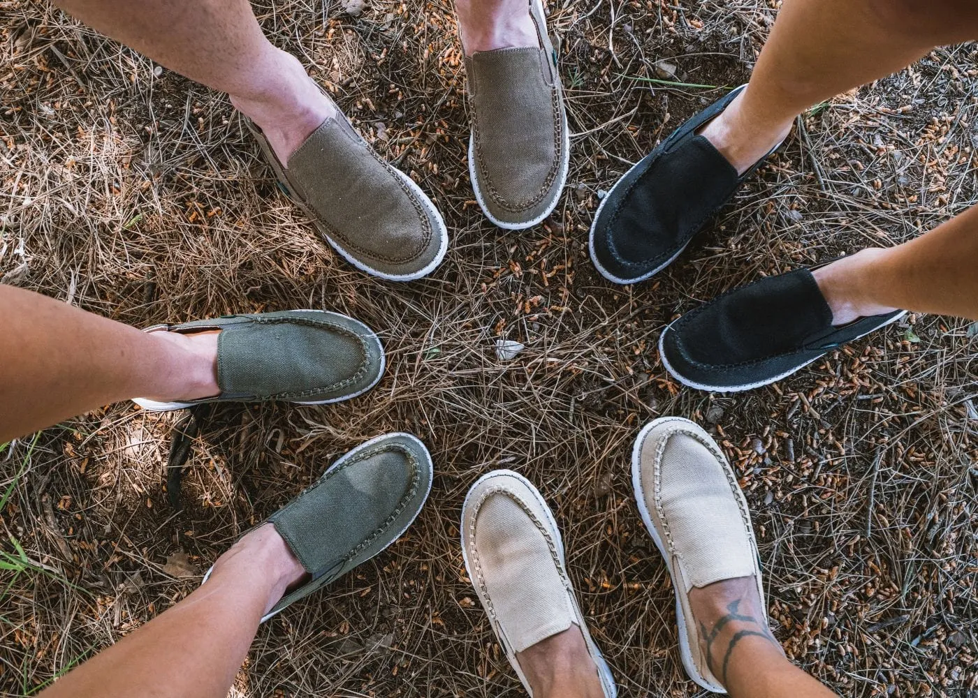 SunSlide Men's Hemp Slip-On Sneakers | Black