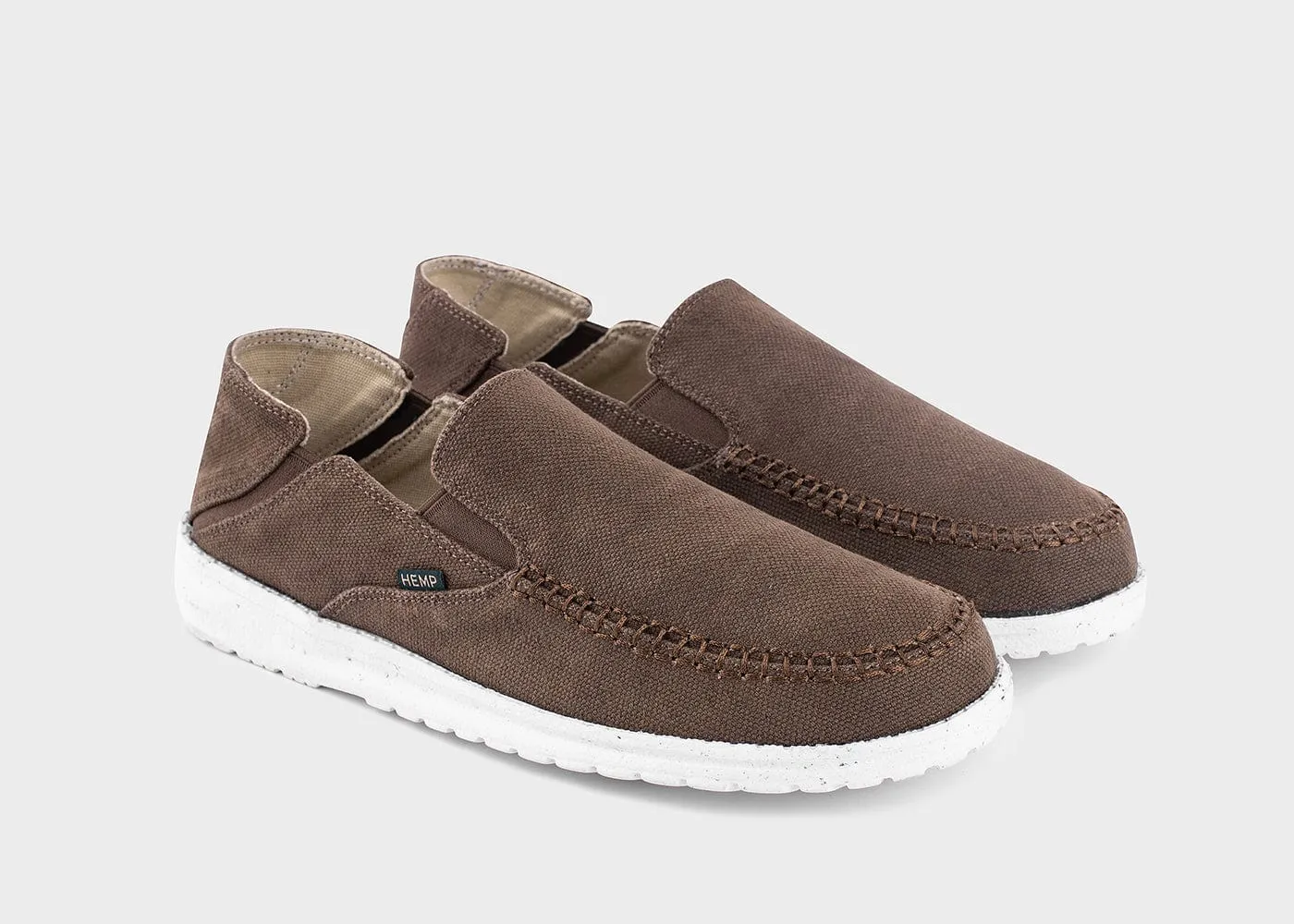 SunSlide Men's Hemp Slip-On Sneakers | Dark Brown