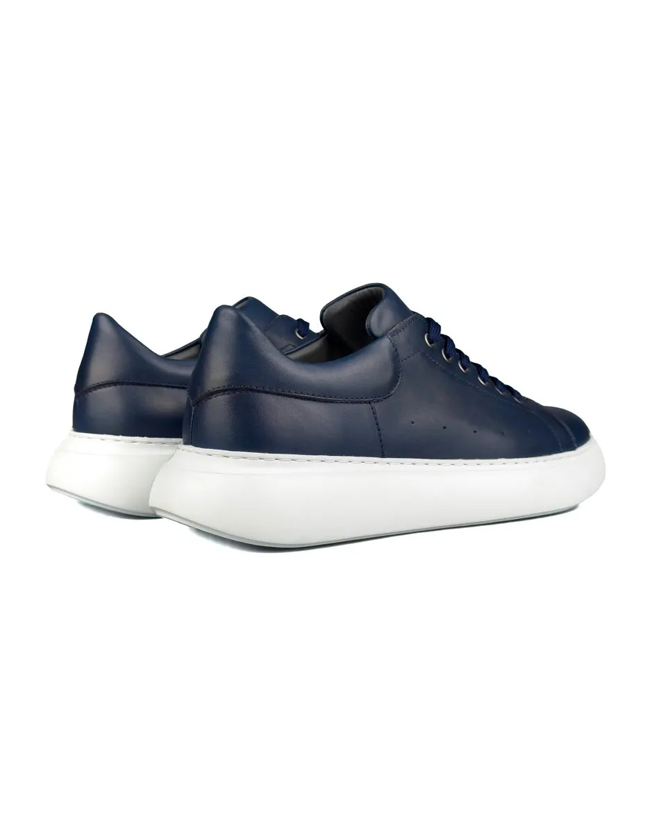 T-Strada Navy Blue Genuine Leather Men's Sports (Sneaker) Shoes