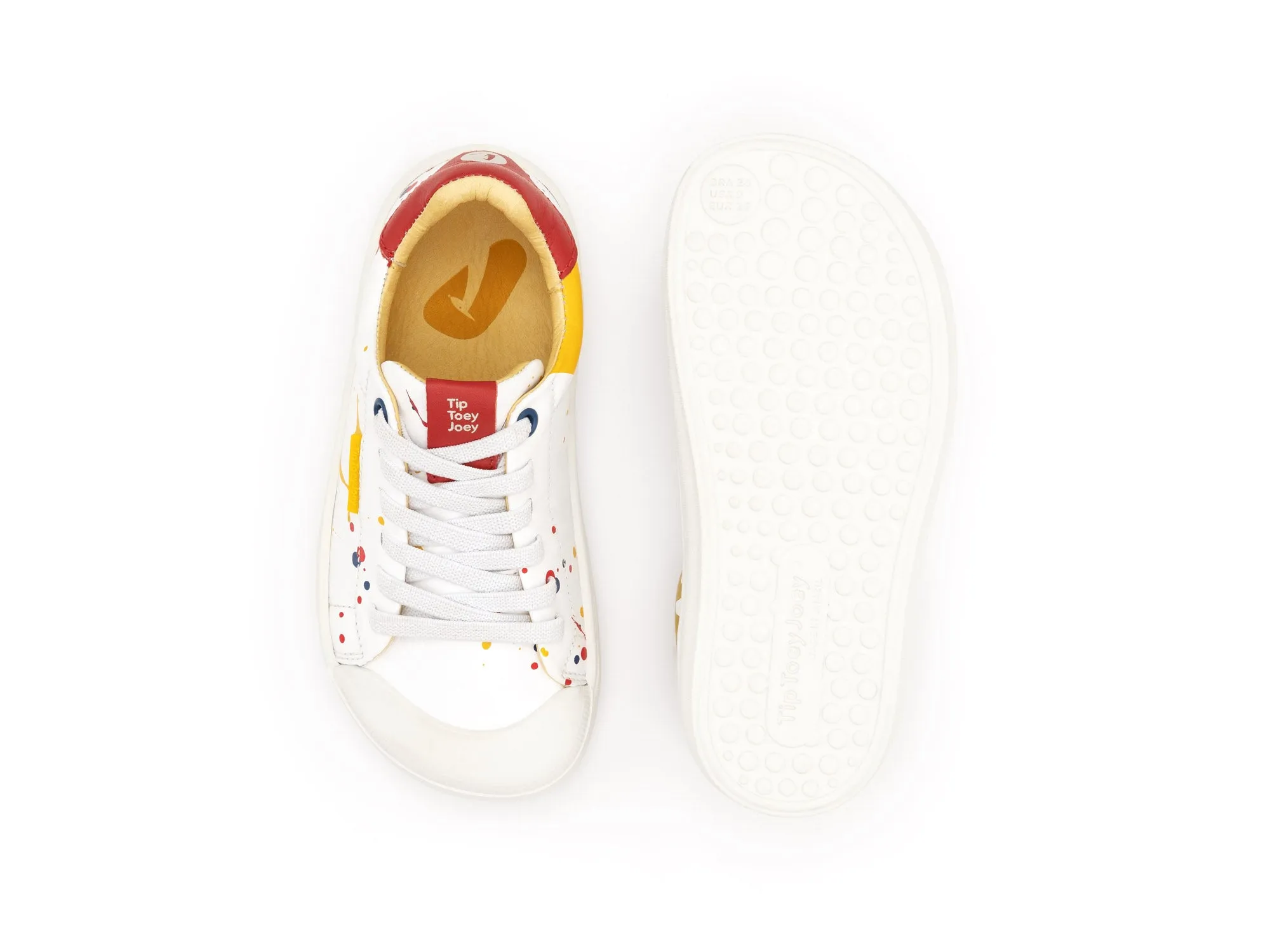 Tip Toey Joey KIDS SNEAKERS VOLT ART - WHITE/ POMO