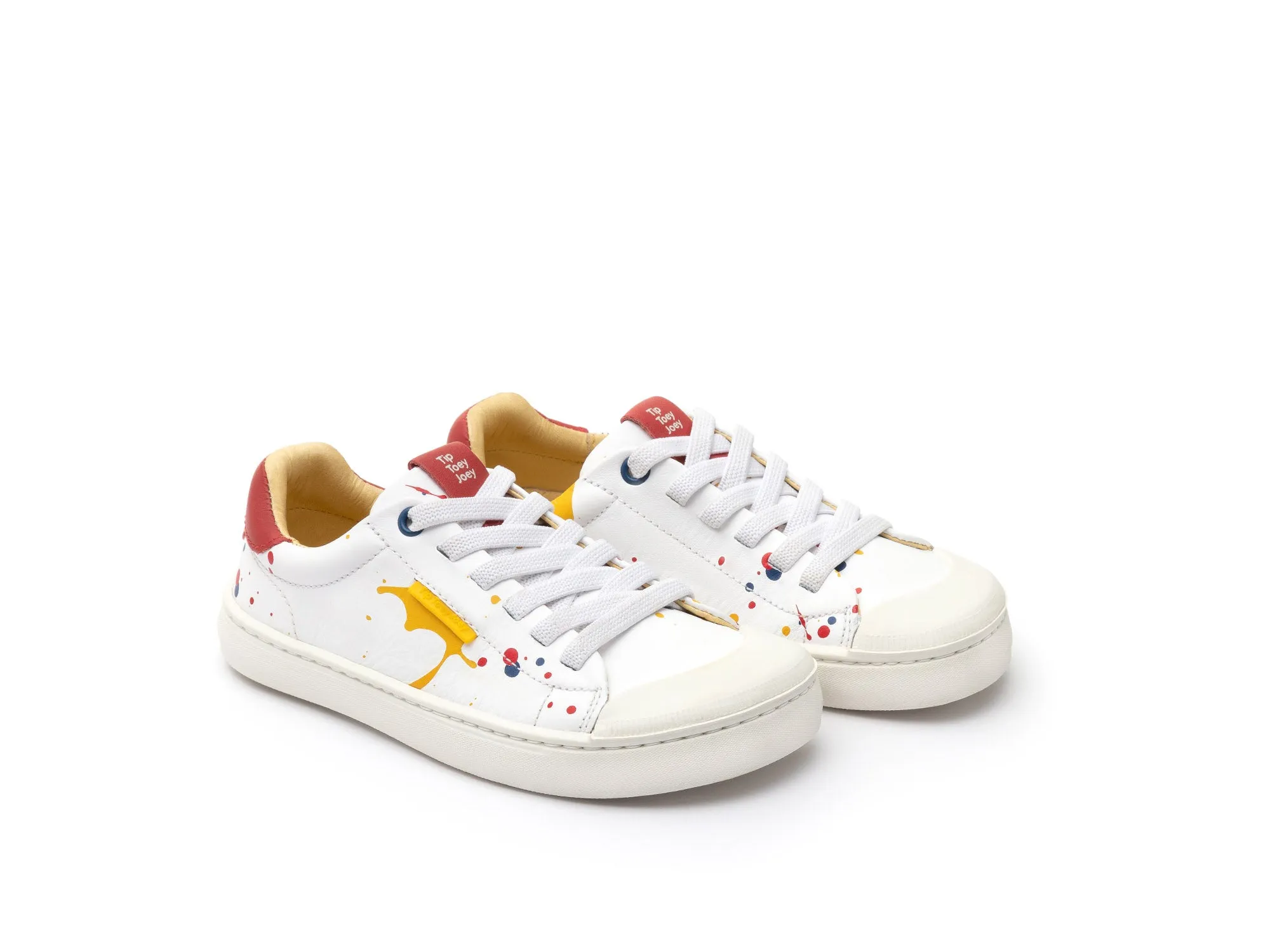 Tip Toey Joey KIDS SNEAKERS VOLT ART - WHITE/ POMO