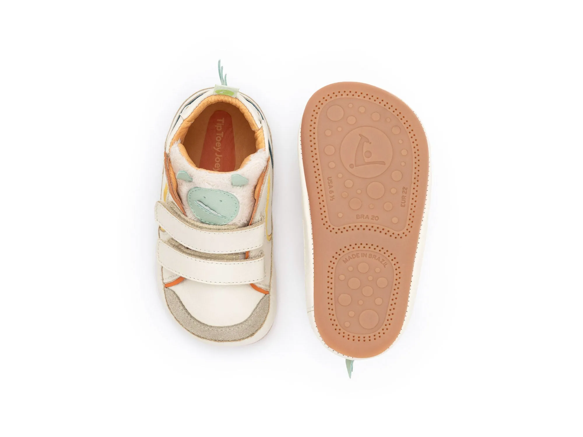 Tip Toey Joey TODDLER SNEAKERS MONSTER - TAPIOCA/ MINT/ TANGERINE