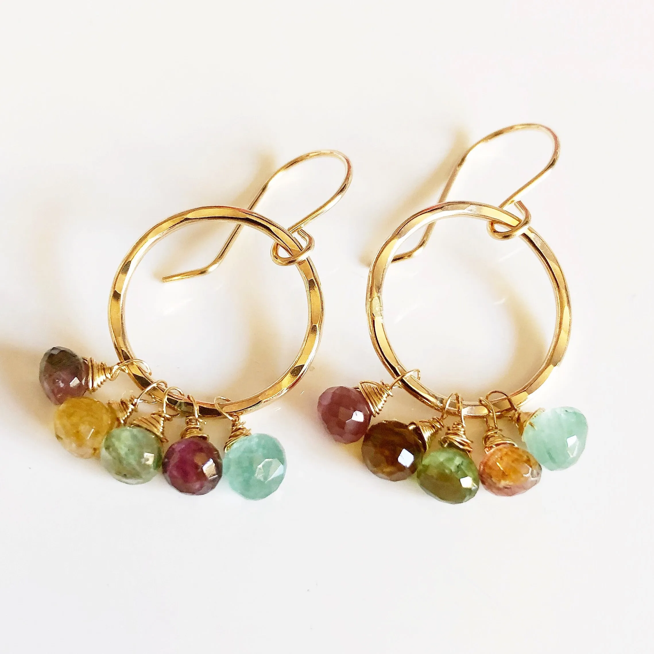 Tourmaline hoops earrings (E525)