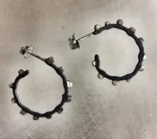 Tread Hoop Earrings Small 0.75"