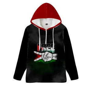 Unisex Black Hoodies Novelty with Zipper