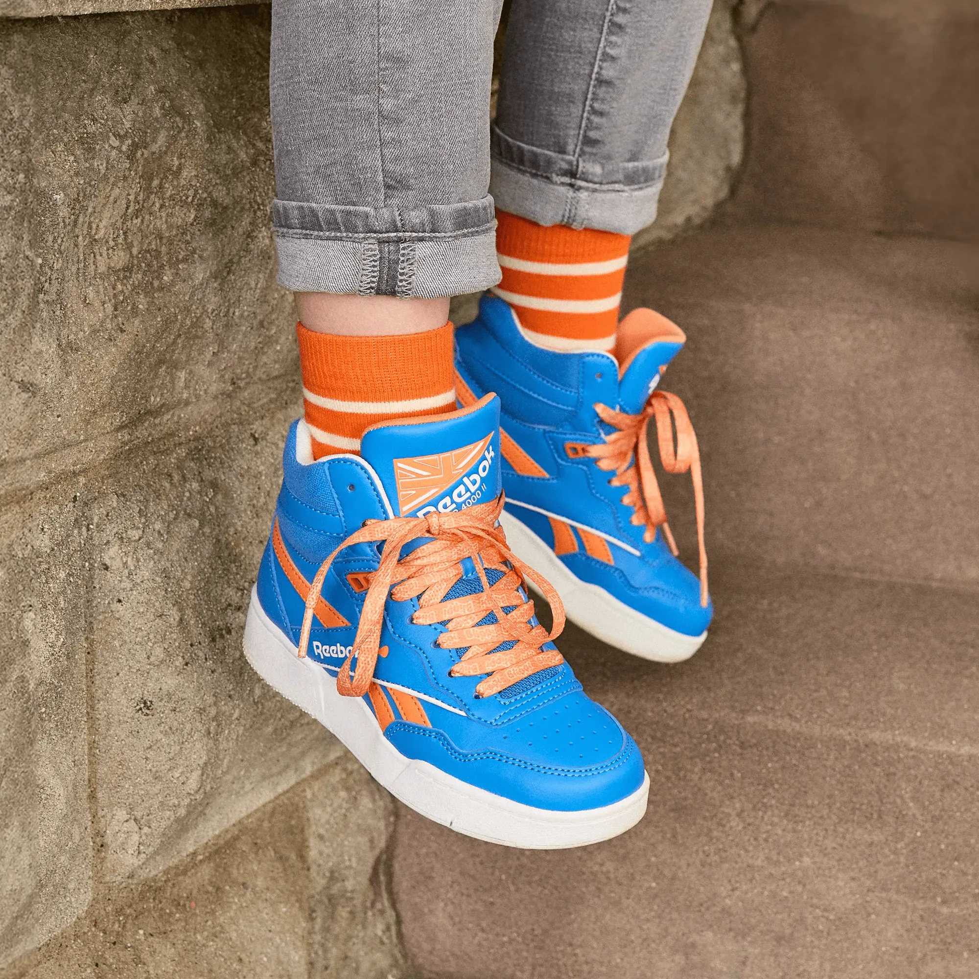 Unisex Reebok x Blippi BB 4000 II Mid Basketball Shoes - Preschool