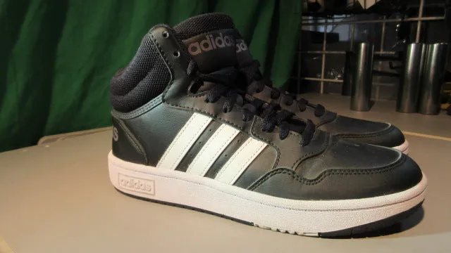 Used Adidas Hoops 3.0 Mid K 'Core Black’ Youth Size 5