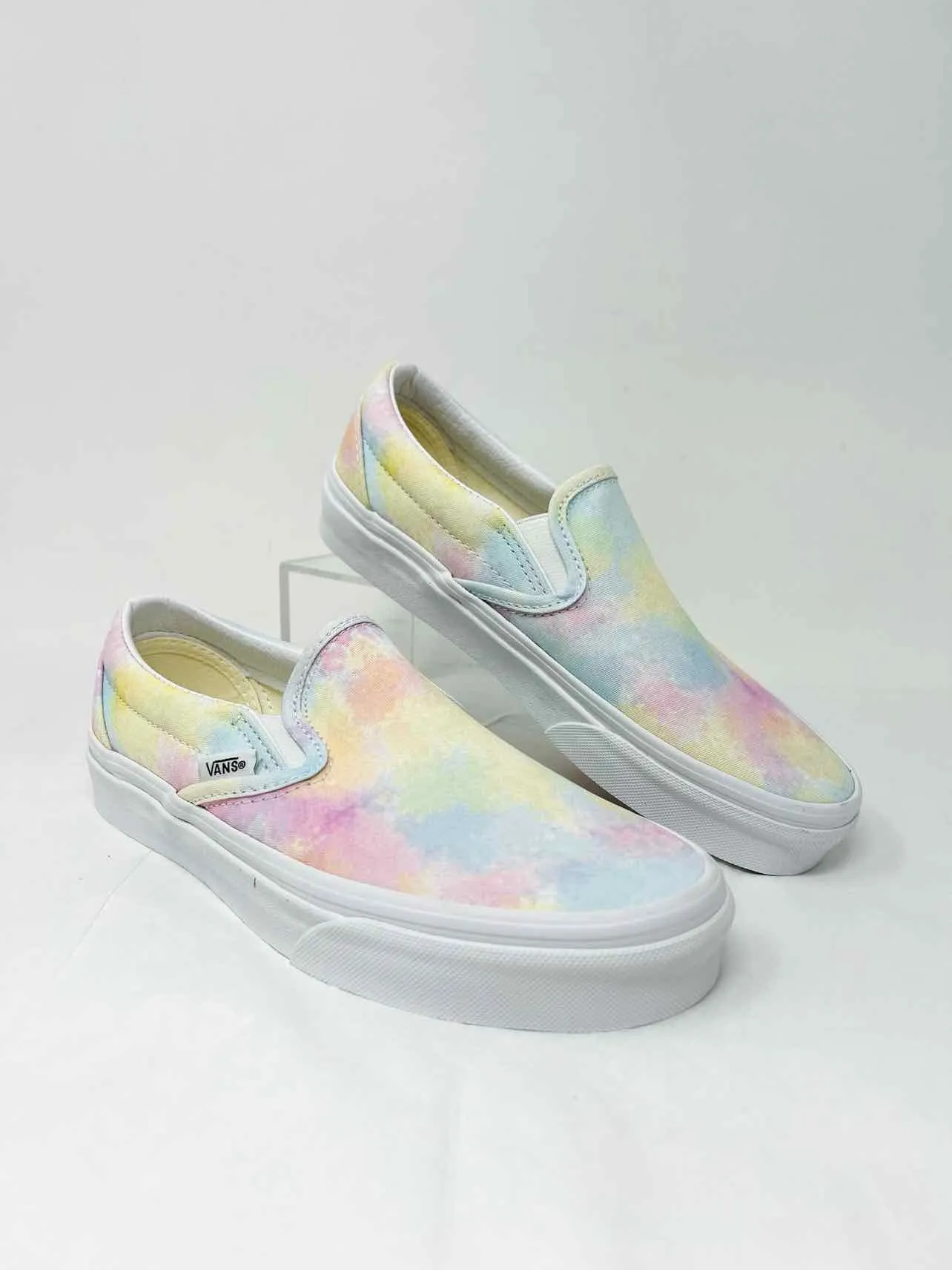 Vans Size 6.5 White/Multi Tie Dye Slip-On NEW Shoes Sneakers