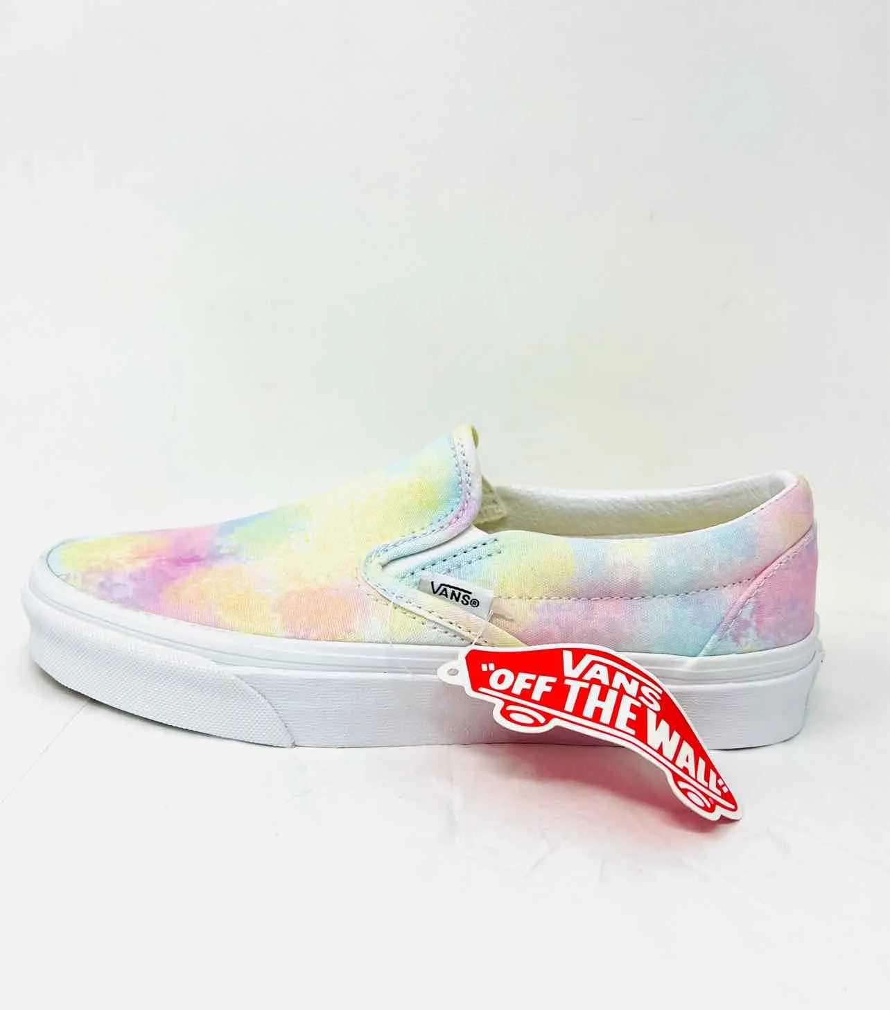 Vans Size 6.5 White/Multi Tie Dye Slip-On NEW Shoes Sneakers