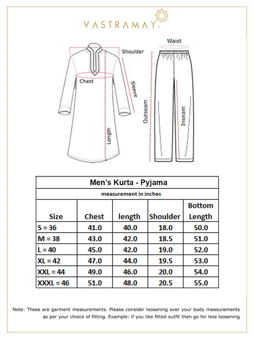 VASTRAMAY Cream Cotton Kurta Pyjama Set