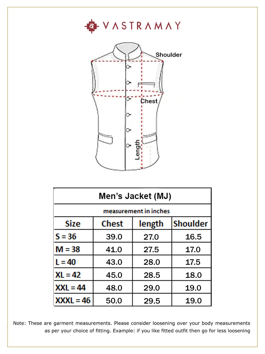 VASTRAMAY Grey & Green Nehru Jacket