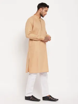 VASTRAMAY Men's Chiku Cotton Kurta Set