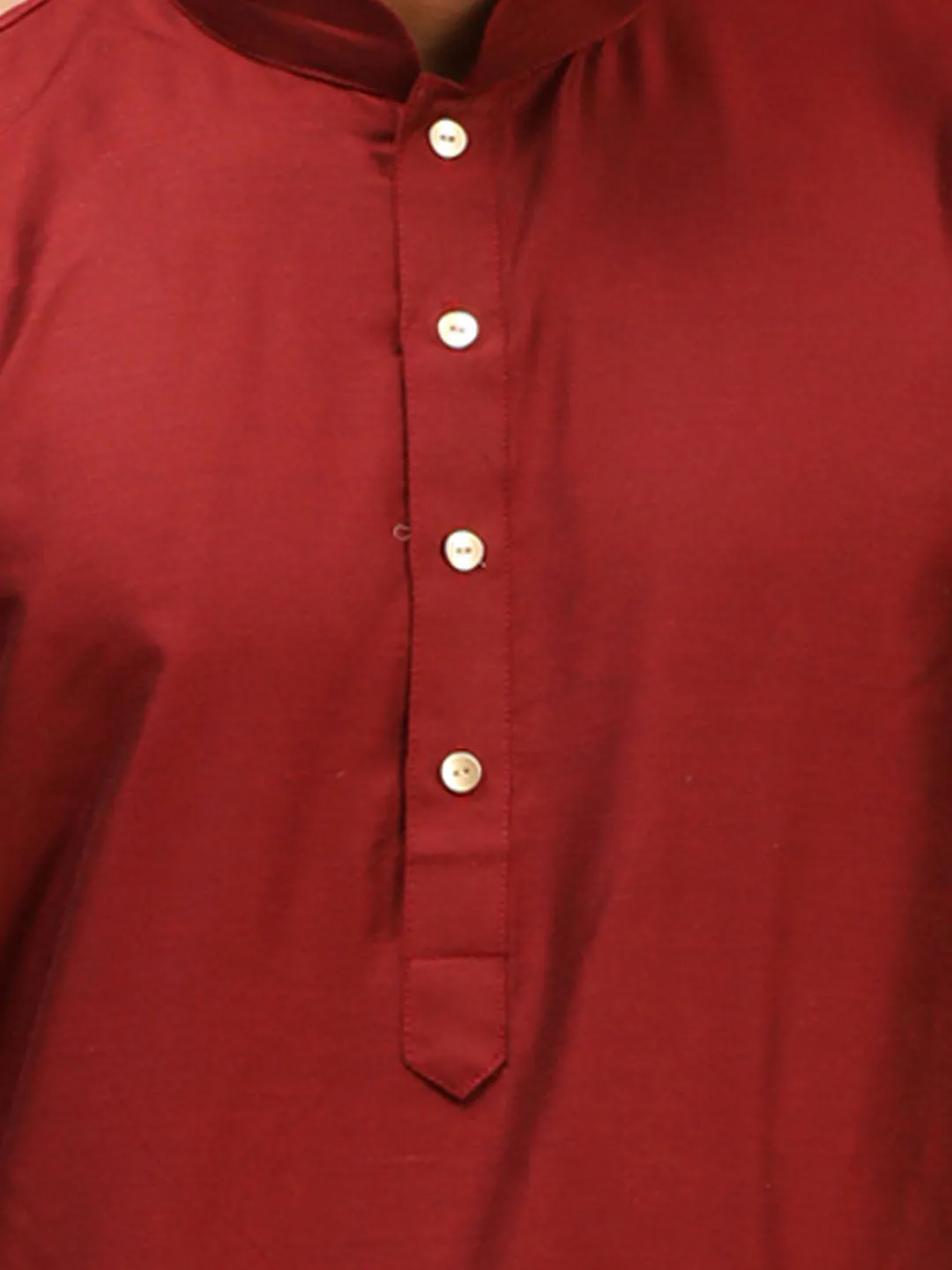 Vastramay Men's Maroon Viscose Kurta Pyjama Set