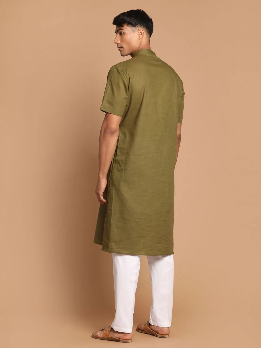 VASTRAMAY Men's Mint Green Kurta Set