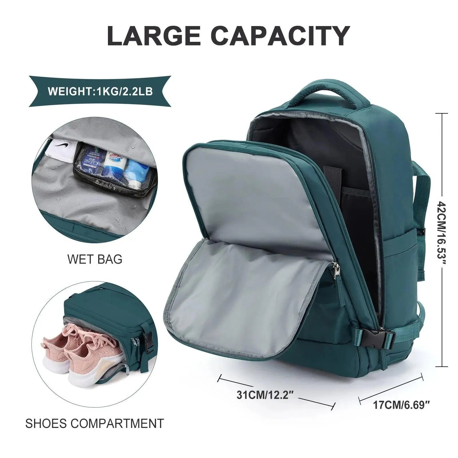 Versatile Travel Backpack for Women, Men, Teens & Outdoor Use