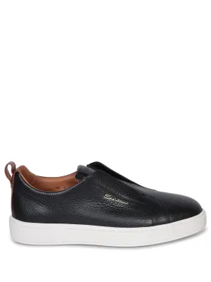 Victor Leather Slip-On Black Sneakers