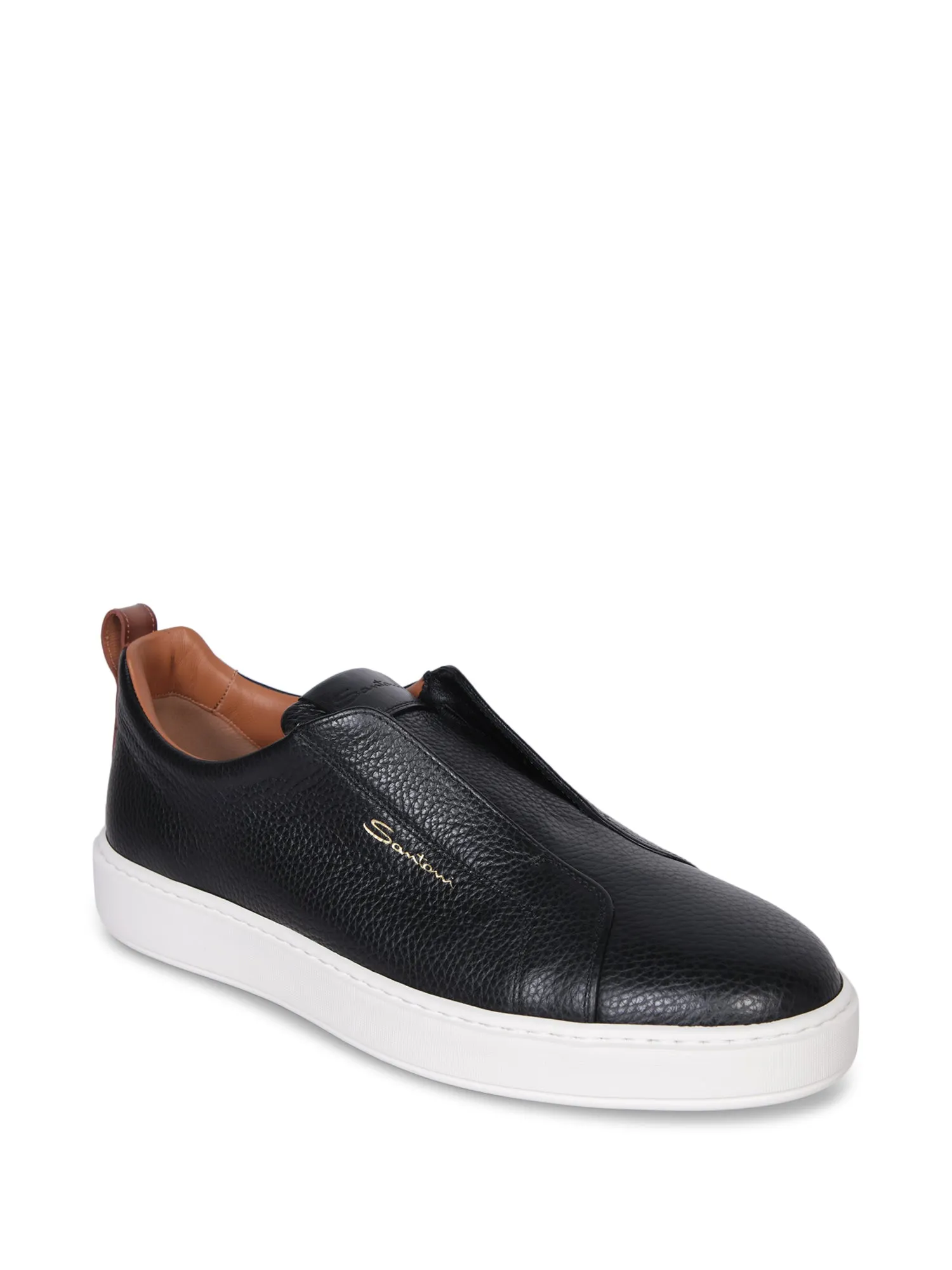 Victor Leather Slip-On Black Sneakers