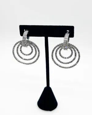 Vintage Les Bernard Versatile Rhinestone Dangle Earrings